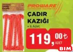 PROWARE ÇADIR KAZIĞI 6 ADET